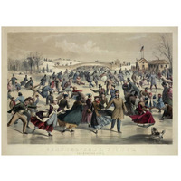 Central-Park, Winter - The Skating Pond,  New York, 1862-Paper Art-26"x20"