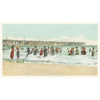 Surf Bathing, Long Beach, Calif., 1898-Paper Art-32"x19"