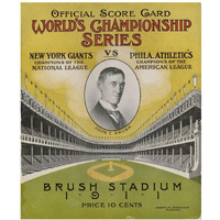 Offical Score Card  World's Championship Series -  New York Giants vs Philadelphia Athletics, 1880-Paper Art-32"x38"