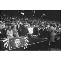 Franklin D. Roosevelt at Baseball Game, 1932 or 1933-Paper Art-20"x14"