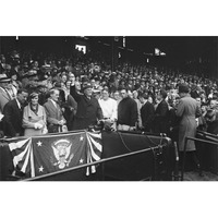 Franklin D. Roosevelt at Baseball Game, 1932 or 1933-Paper Art-62"x42"