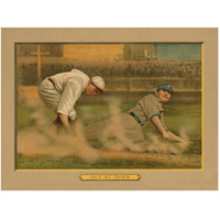 Out at Third, Baseball Card-Paper Art-50"x38"