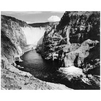 Hoover Dam from Across the Colorado River - National Parks and Monuments, 1941-Paper Art-18"x15"