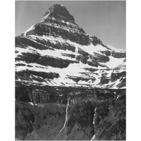 Snow Covered Mountain Glacier National Park, Montana - National Parks and Monuments, 1941-Paper Art-19"x24"