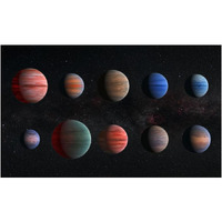 Artist Impression of Hot Jupiter Exoplanets - Unannotated-Paper Art-24"x15"