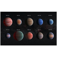 Artist Impression of Hot Jupiter Exoplanets - Annotated-Paper Art-46"x28"