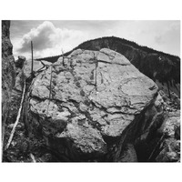 Boulder with hill in background, Rocks at Silver Gate, Yellowstone National Park, Wyoming, ca. 1941-1942-Paper Art-18"x15"