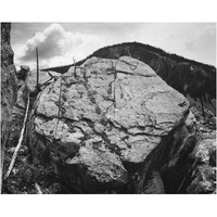 Boulder with hill in background, Rocks at Silver Gate, Yellowstone National Park, Wyoming, ca. 1941-1942-Paper Art-24"x20"