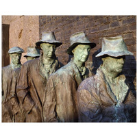 Breadline, F.D.R. Memorial, Washington, D.C.-Paper Art-37"x30"