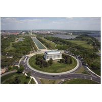 Aerial of Mall showing Lincoln Memorial, Washington Monument and the U.S. Capitol, Washington, D.C.-Paper Art-50"x34"