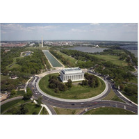 Aerial of Mall showing Lincoln Memorial, Washington Monument and the U.S. Capitol, Washington, D.C.-Paper Art-62"x42"