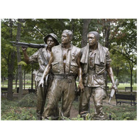 Vietnam memorial soldiers by Frederick Hart, Washington, D.C.-Paper Art-26"x20"