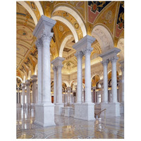 Great Hall, second floor, north. Library of Congress Thomas Jefferson Building, Washington, D.C.-Paper Art-20"x26"