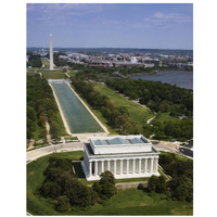 National Mall, Lincoln Memorial and Washington Monument, Washington D.C.-Paper Art-26"x34"