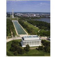 National Mall, Lincoln Memorial and Washington Monument, Washington D.C.-Paper Art-38"x50"