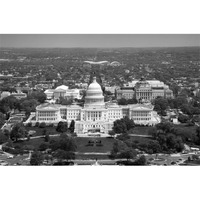 Aerial view, United States Capitol building, Washington, D.C. - Black and White Variant-Paper Art-62"x42"