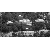 Aerial view of the White House, Washington, D.C. - Black and White Variant-Paper Art-62"x32"