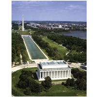 National Mall, Lincoln Memorial and Washington Monument, Washington D.C. - Vintage Style Photo Tint Variant-Paper Art-14"x18"