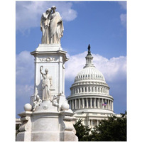 The Peace Monument located in Peace Circle on the grounds of the U.S. Capitol, First St. and Pennsylvania Ave., Washington, D.C. - Vintage Style Photo-Paper Art-30"x37"
