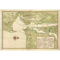 Map of New York City Region - Manatvs gelegen op de Noot Riuier, 1639-Paper Art-20"x14"