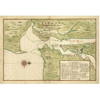 Map of New York City Region - Manatvs gelegen op de Noot Riuier, 1639-Paper Art-62"x42"