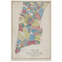 Map of the City of New York showing original high water line and the location of different Farms and Estates, 1853-Paper Art-18"x26"