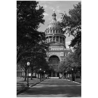The Texas Capitol, Austin, Texas, 2014 - Black and White-Paper Art-18"x26"