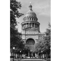 The Texas Capitol, Austin, Texas, 2014 - Black and White-Paper Art-42"x62"