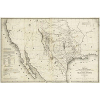 Map of Texas and the countries adjacent, 1844-Paper Art-38"x26"