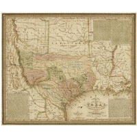 New map of Texas : with the contiguous American & Mexican states, 1835 - Decorative Sepia-Paper Art-38"x32"