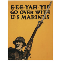E-E-E-Yah-YIP, Go Over with U.S. Marines, 1917-Paper Art-20"x26"