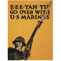 E-E-E-Yah-YIP, Go Over with U.S. Marines, 1917-Paper Art-38"x50"