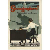 Stenographers! Washington Needs You!, ca. 1918-Paper Art-42"x62"