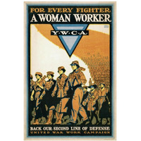 For Every Fighter a Woman Worker - Y.W.C.A., 1918-Paper Art-26"x38"