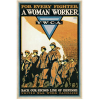 For Every Fighter a Woman Worker - Y.W.C.A., 1918-Paper Art-34"x50"