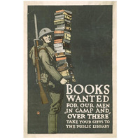 Books Wanted for our Men in Camp and Over There, 1918/1923-Paper Art-18"x26"