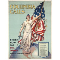 Columbia Calls--Enlist Now for U.S. Army, ca. 1916-Paper Art-20"x26"