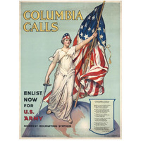 Columbia Calls--Enlist Now for U.S. Army, ca. 1916-Paper Art-38"x50"