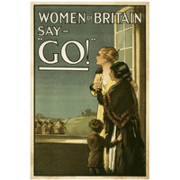 Women of Britain say - "Go!"-Paper Art-14"x20"