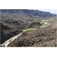 View of the Rio Grande River along Texas Rt. 170-Paper Art-20"x14"