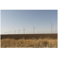 A wind-turbine farm near the city of Snyder in Scurry County, TX-Paper Art-32"x22"