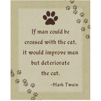 Mark Twain: Cross Man and Cat-Paper Art-24"x30"