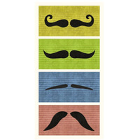 Mustache: Stacked-Paper Art-38"x74"