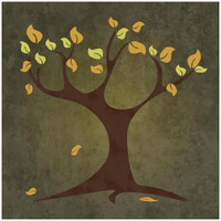 Tree Autumn-Paper Art-32"x32"