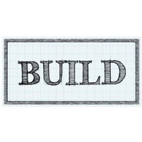 Sketched Words - Build-Paper Art-74"x38"