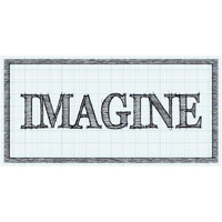Sketched Words - Imagine-Paper Art-50"x26"