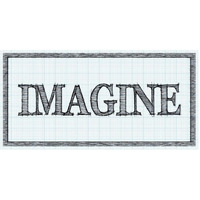 Sketched Words - Imagine-Paper Art-62"x32"