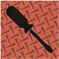 Hand Tools - Flathead Screwdriver and Screws-Paper Art-38"x38"