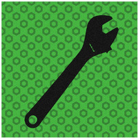 Hand Tools - Wrench and Hex Nut-Paper Art-38"x38"