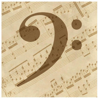 Music - Bass Clef-Paper Art-32"x32"